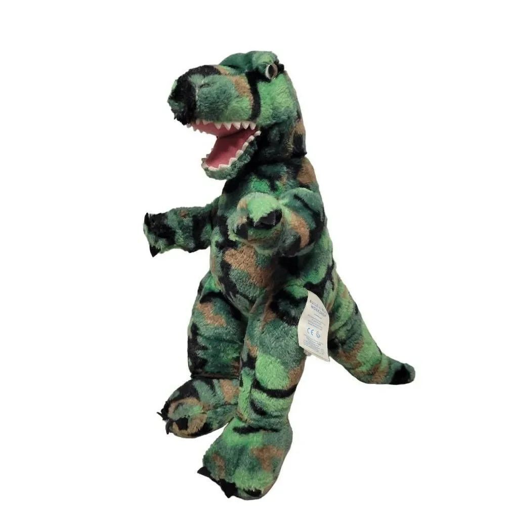 Build A Bear Workshop 17" T-Rex Dinosaur Green Camouflage Plush Camo Dino BAB